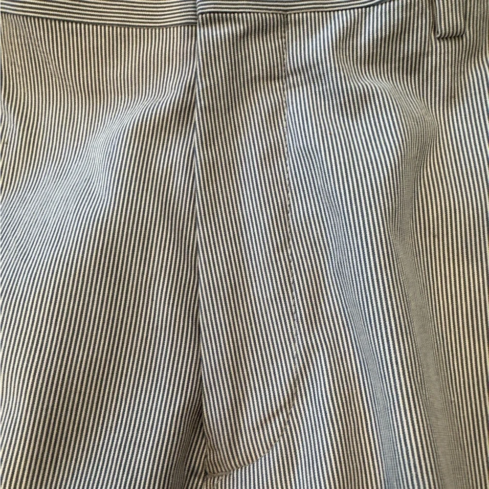 Banana Republic Mens 36x34 Blue Seersucker Striped Tailored Slim Fit Pant Chino
